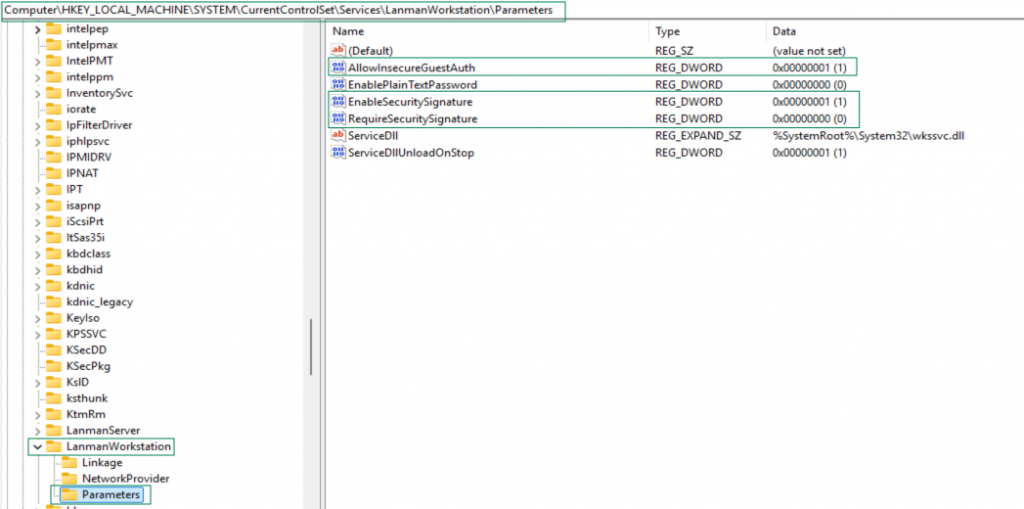 Disable Required SMB Signing